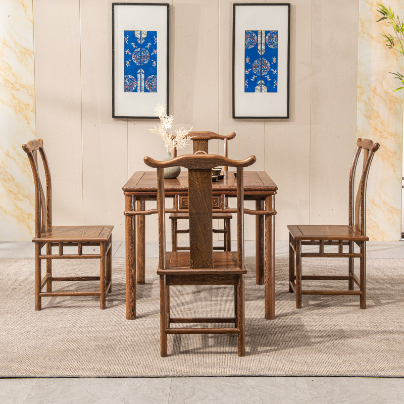 红木鸡翅餐厅木餐桌椅现代中式实木四方棋牌桌仿古小方桌茶桌家用