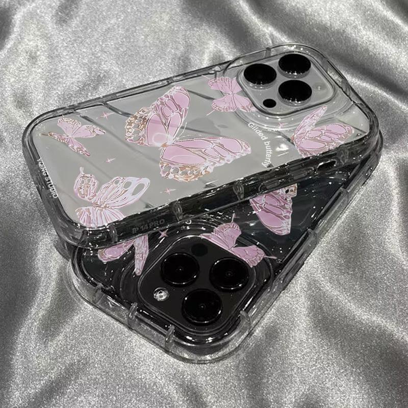 闪亮冰蝴蝶iphone15/14手机壳xsmax/13/12/11pro/8/7保护龙年高颜