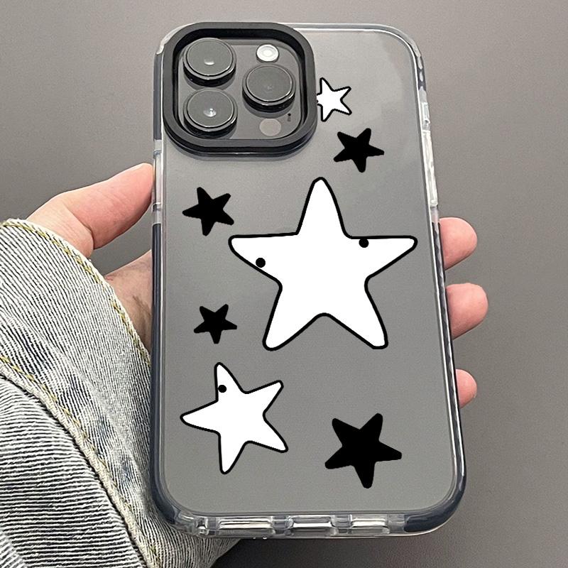 纯白大小星星适用于iphone15手机壳8/7/xs/13/12/11pro保护夏日定