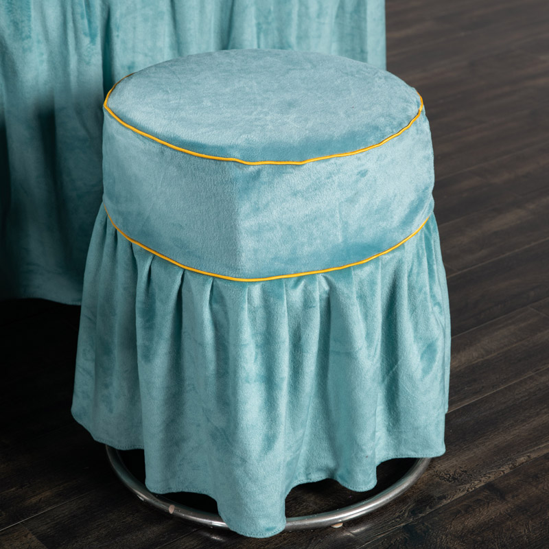 美容院凳套按摩推拿理疗床凳套圆凳子加厚纯色简约水晶绒单件套子