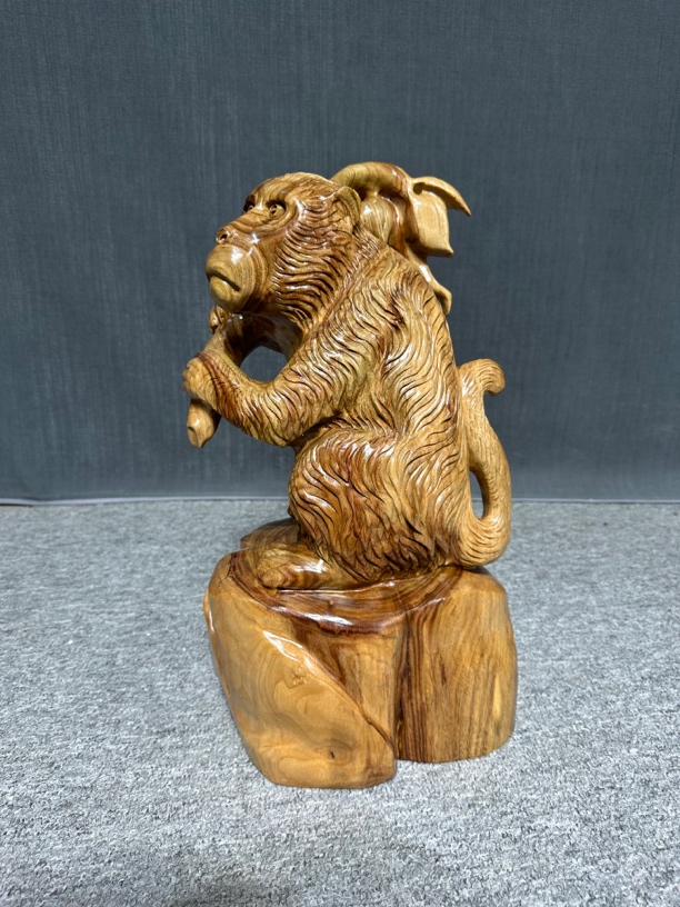 #香樟木生肖猴子#根雕木雕#工艺品#无拼接#十二生肖摆件#