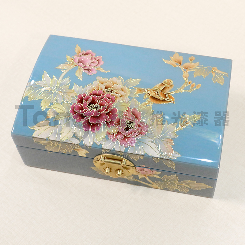 首饰盒/箱 精致唐都漆器饰品收纳盒传统非遗手工技艺螺钿金丝镶嵌