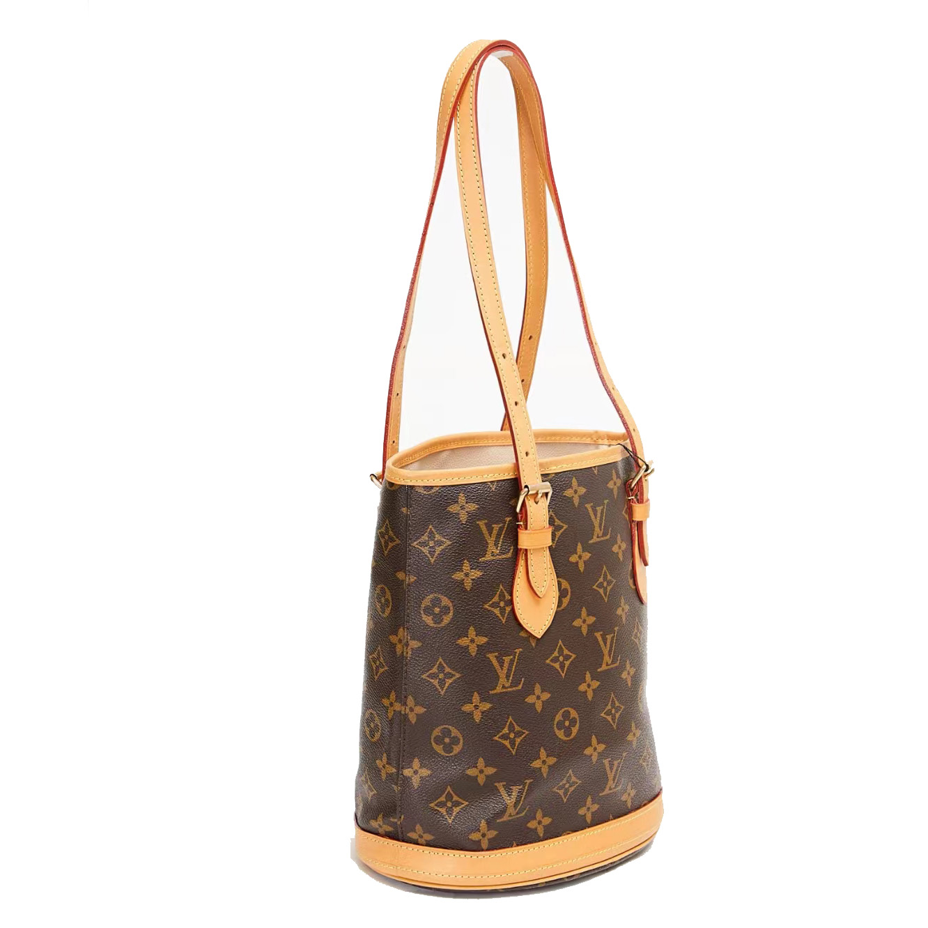 99新 LouisVuitton/路易威登 经典lv老花Bucket水桶包小号双肩包
