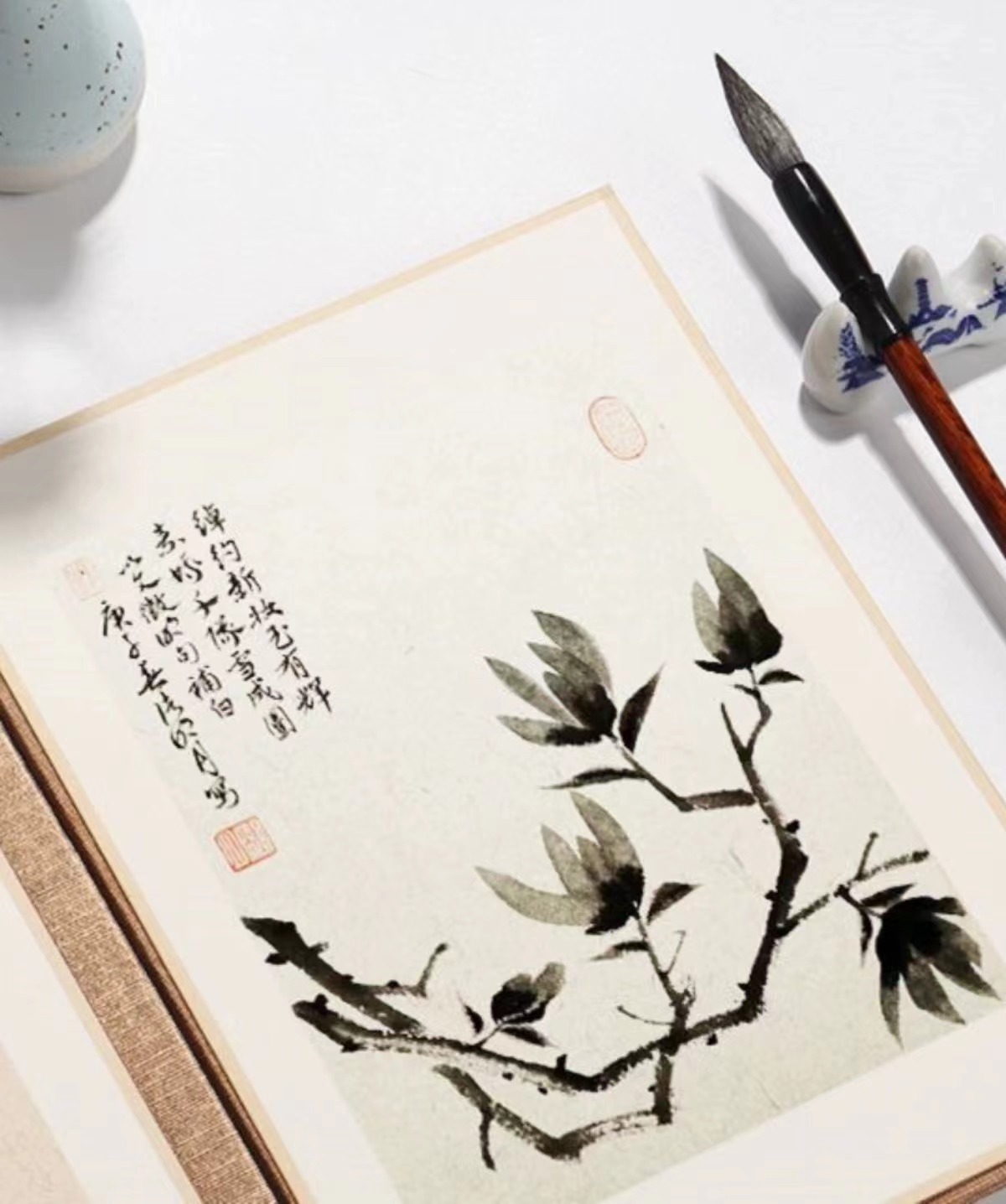 清沐斋•宣纸卡纸包边软卡镜片纸亚麻函套书法国画创作专用写生