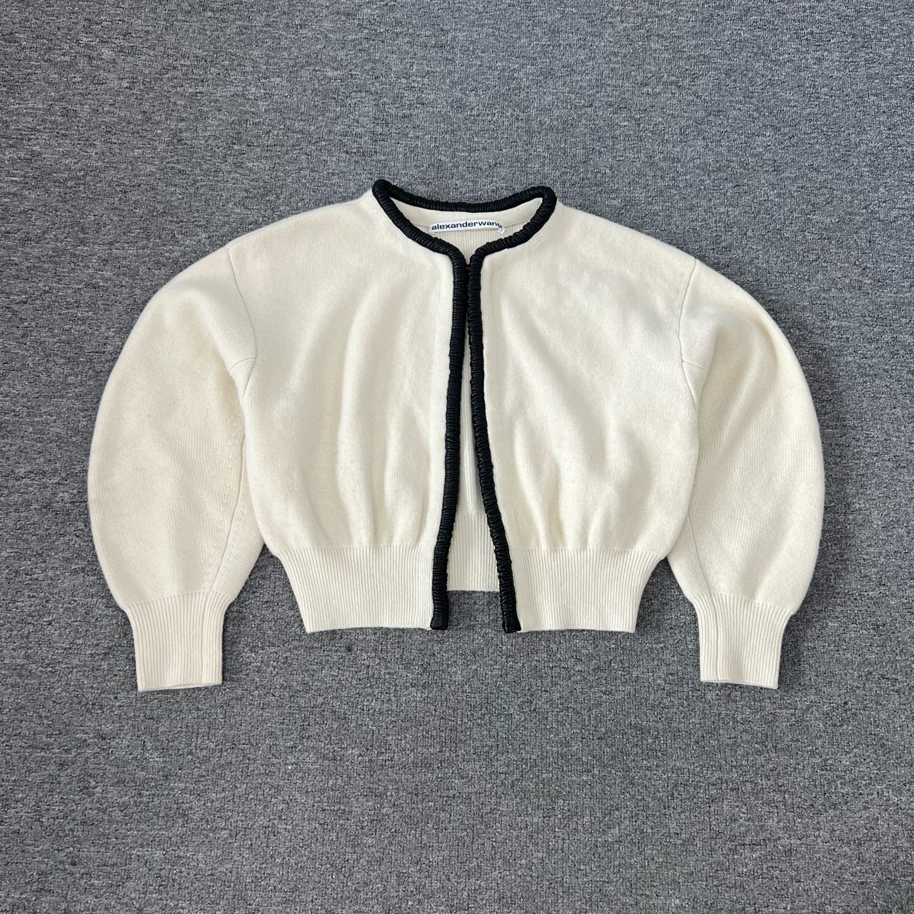 AlexanderWang 亚历山大王 羊绒拼皮 针织开衫 99新 S码