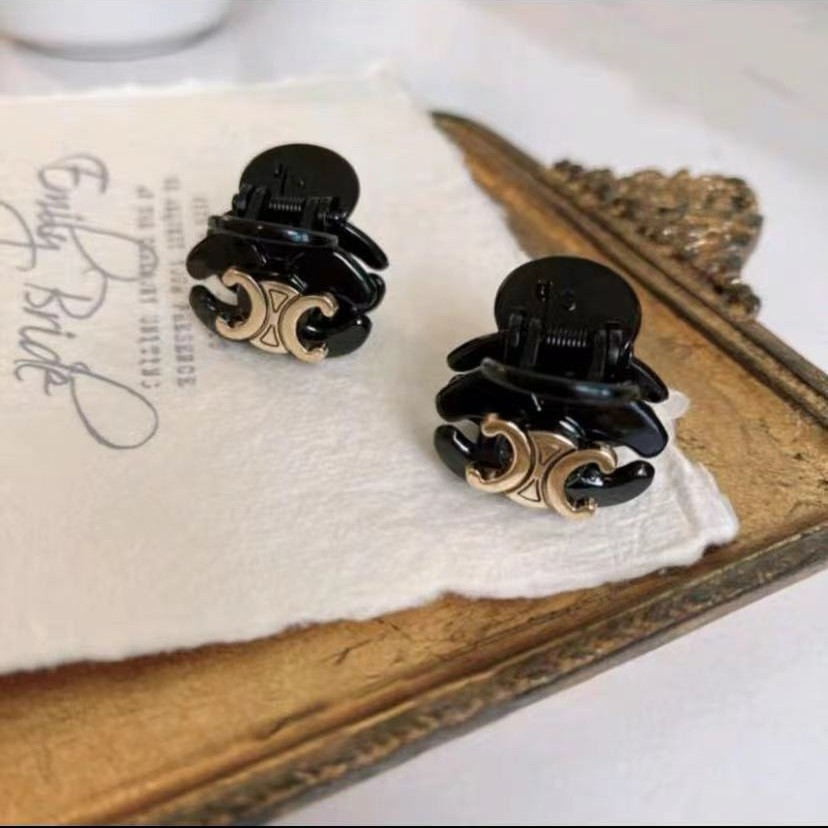 非金属发饰 优雅气质小抓夹公主夹刘海夹迷你高级感黑色侧边发夹