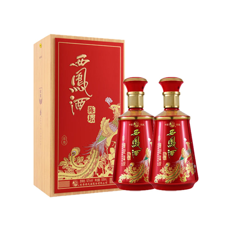 民酒网陈坛金尊 凤香型白酒52度500ml*2