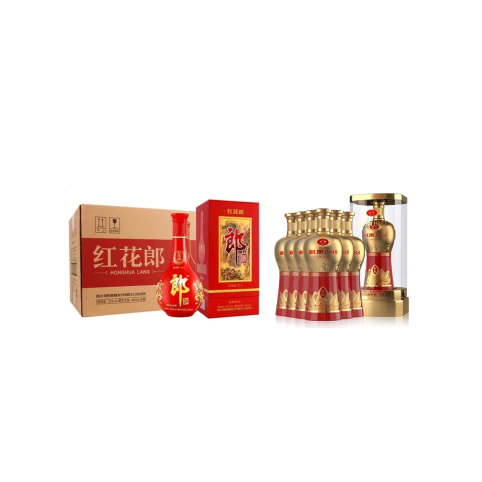 红花郎10第四代500ml*6+剑南春剑南1988 500ml*6