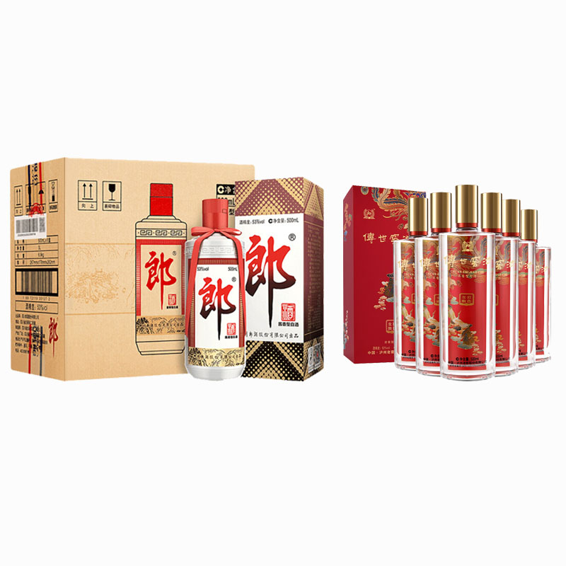 郎牌郎酒 53度500ml*6+泸州老窖 红色交响 52度500ml*6