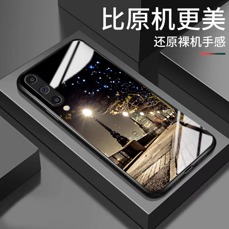 适用荣耀9xpro手机壳街景星空风景唯美时尚颜值新款玻璃壳男男款
