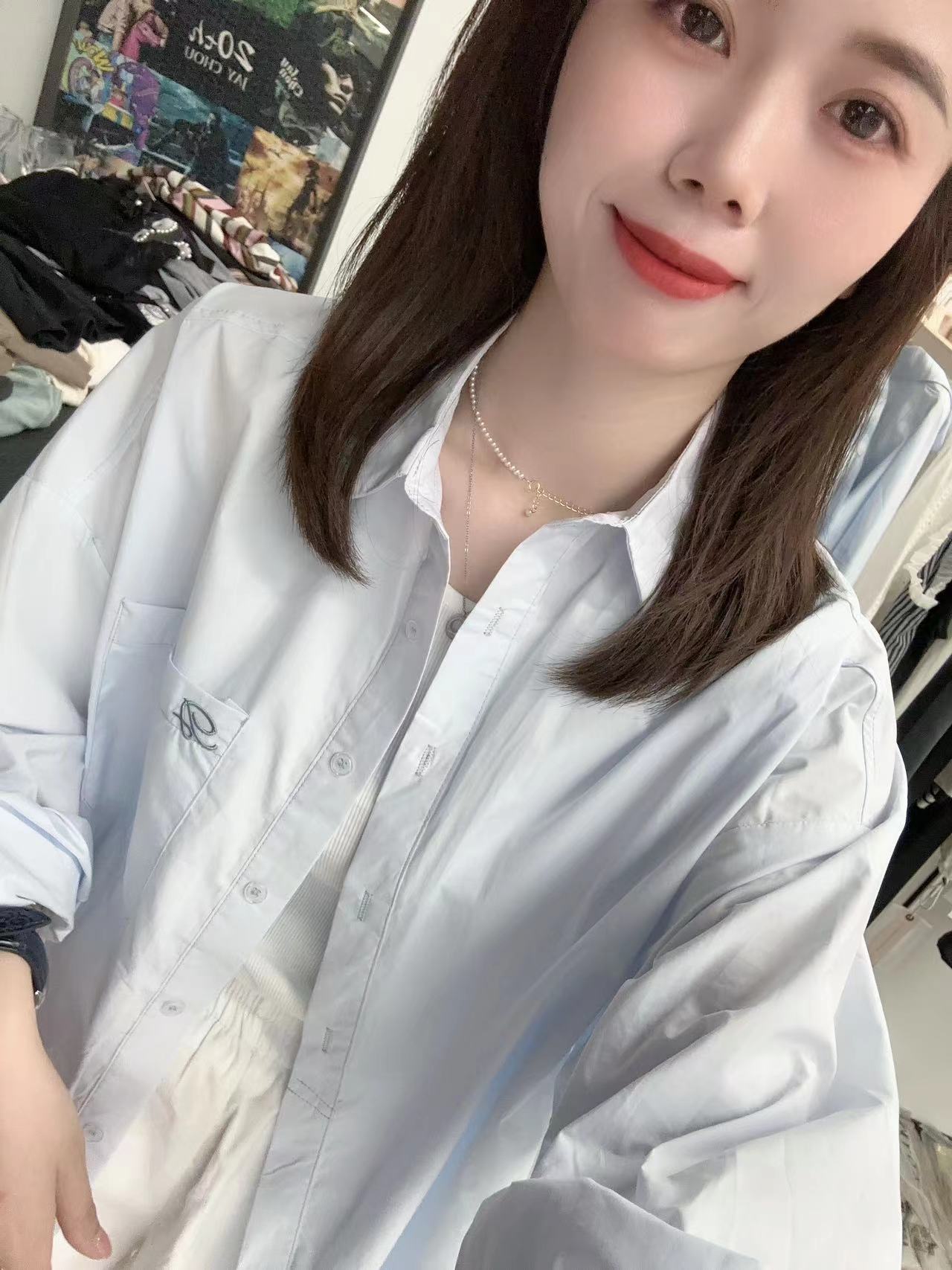 衬衣两件套时尚小众宽松设计感百搭