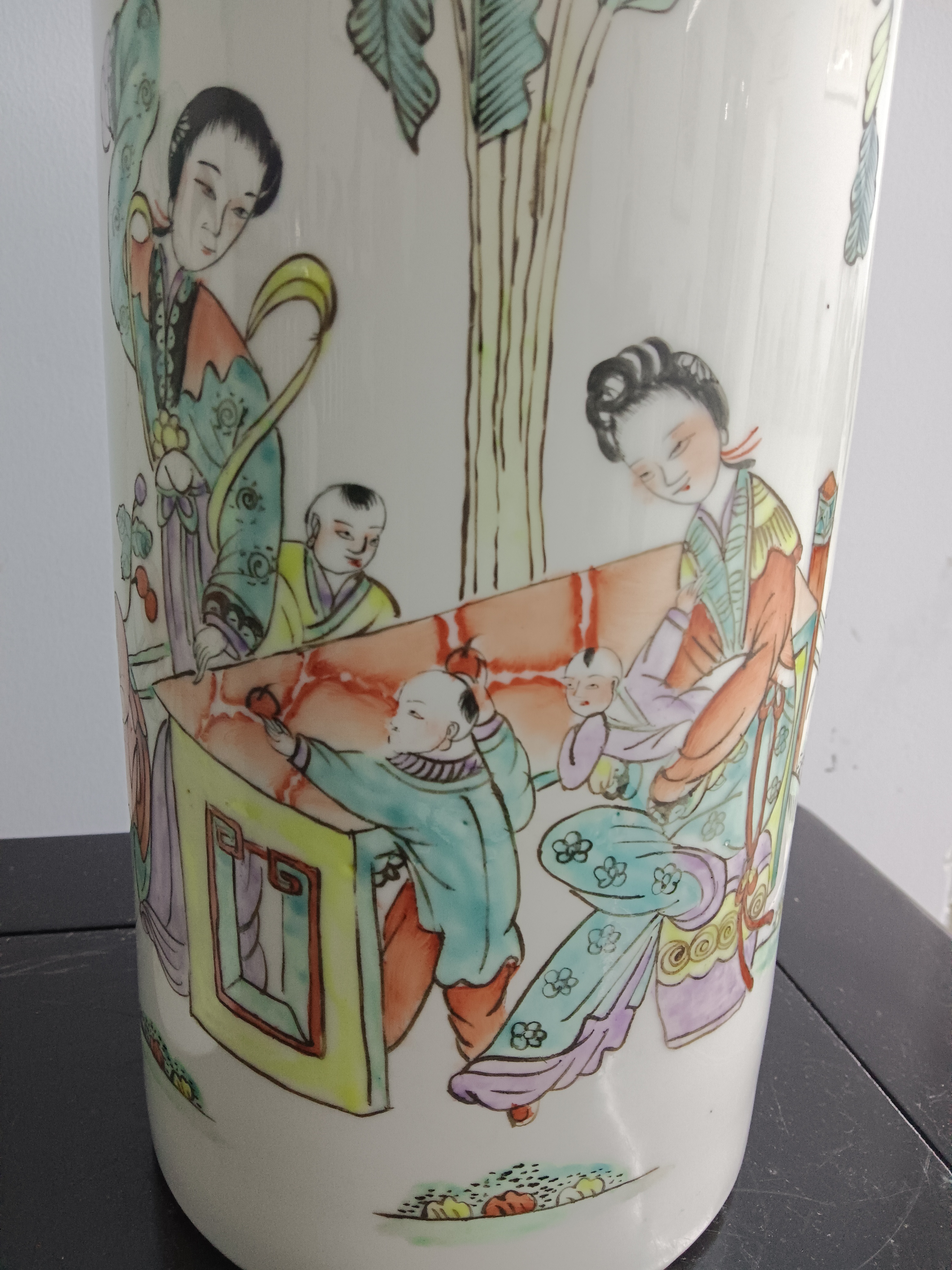 芭蕉美女画片帽筒一对