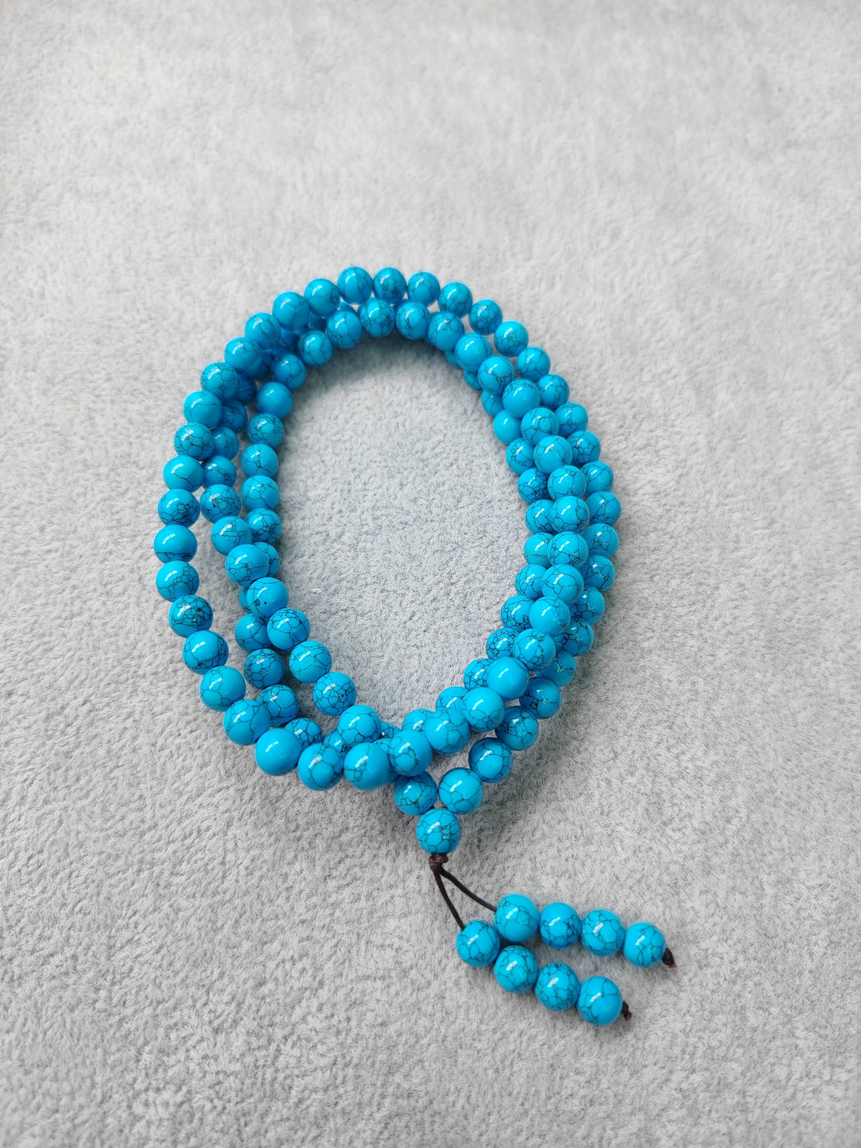 高瓷蓝乌兰花圆珠108颗6mm(多样性发货)