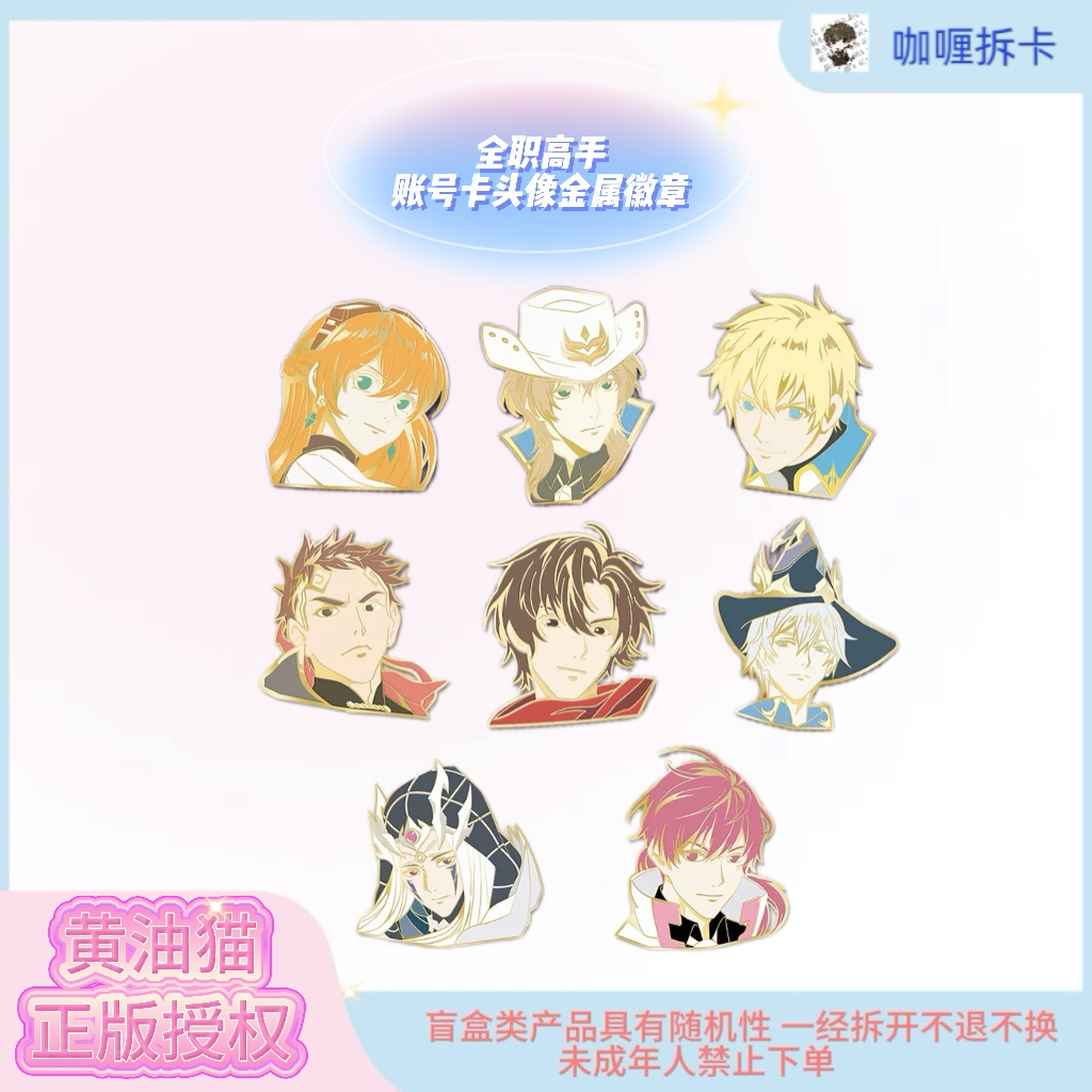 【黄油猫】全职高手帐号卡头像金属徽章周边胸针盲盒