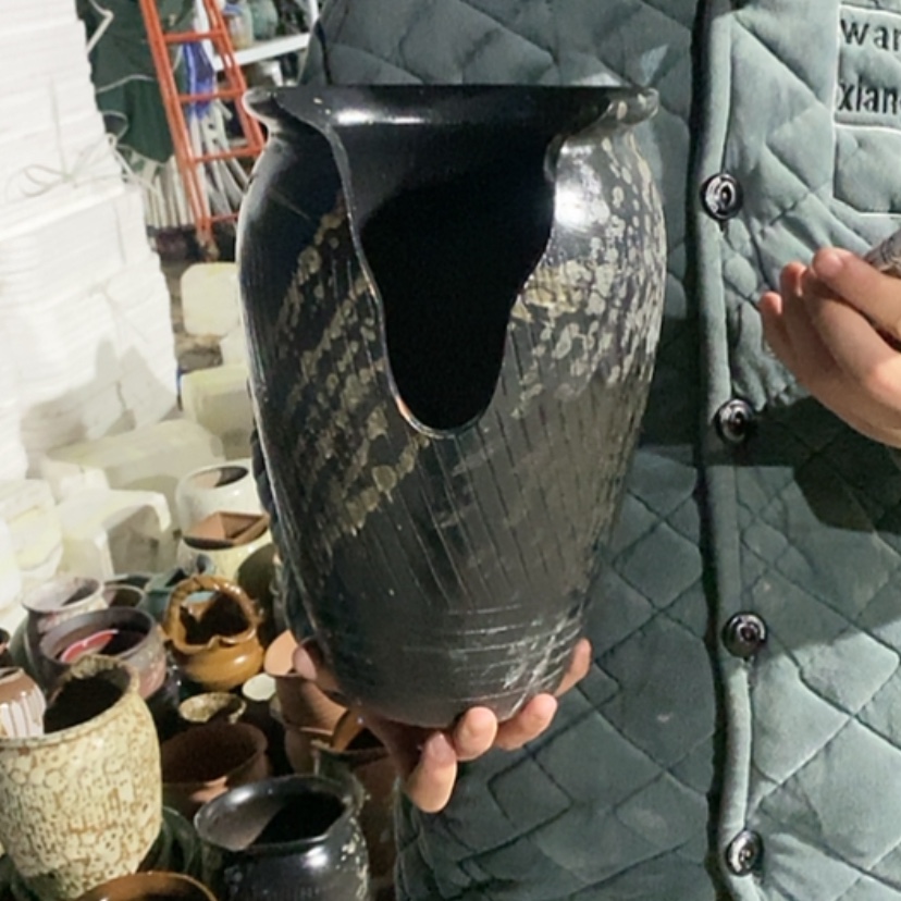 【闪购商品】紫砂花盆暇疵口19高31