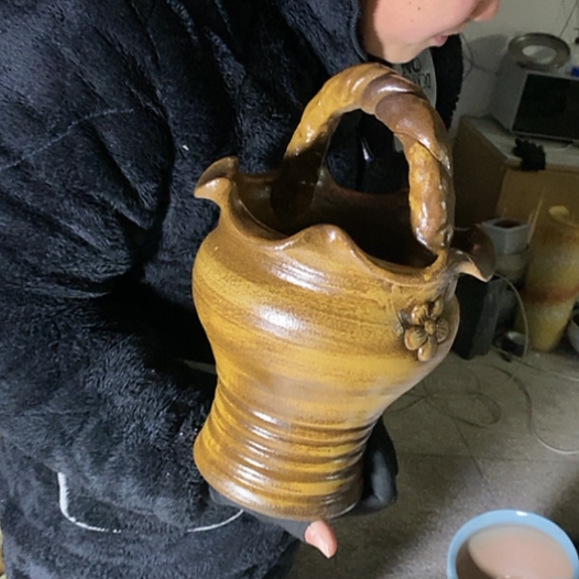 【闪购商品】紫砂花盆暇疵口18高22暇疵