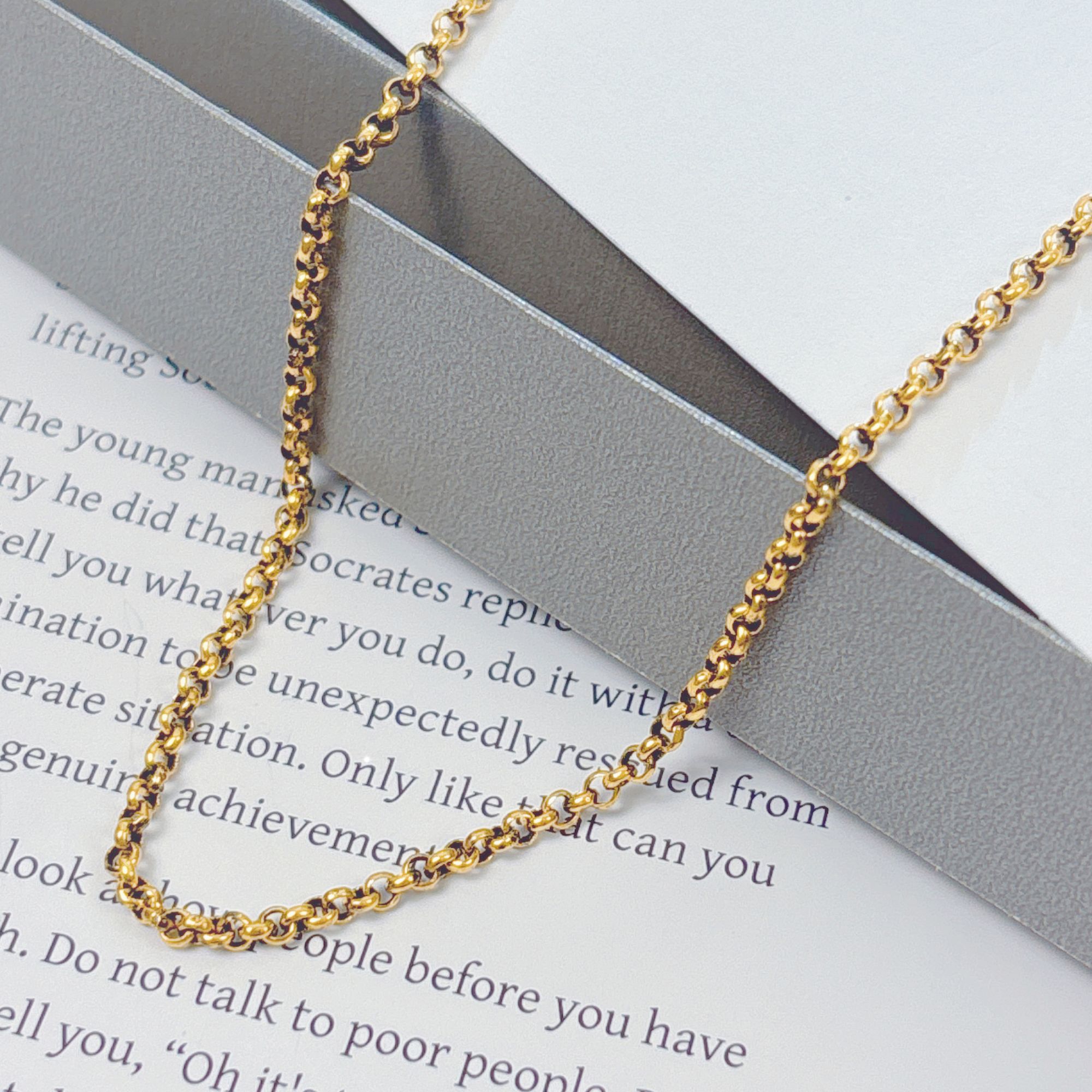 水贝千玺珠宝 团圆足金999项链黄金复古电黑工艺5D素链黑金直播