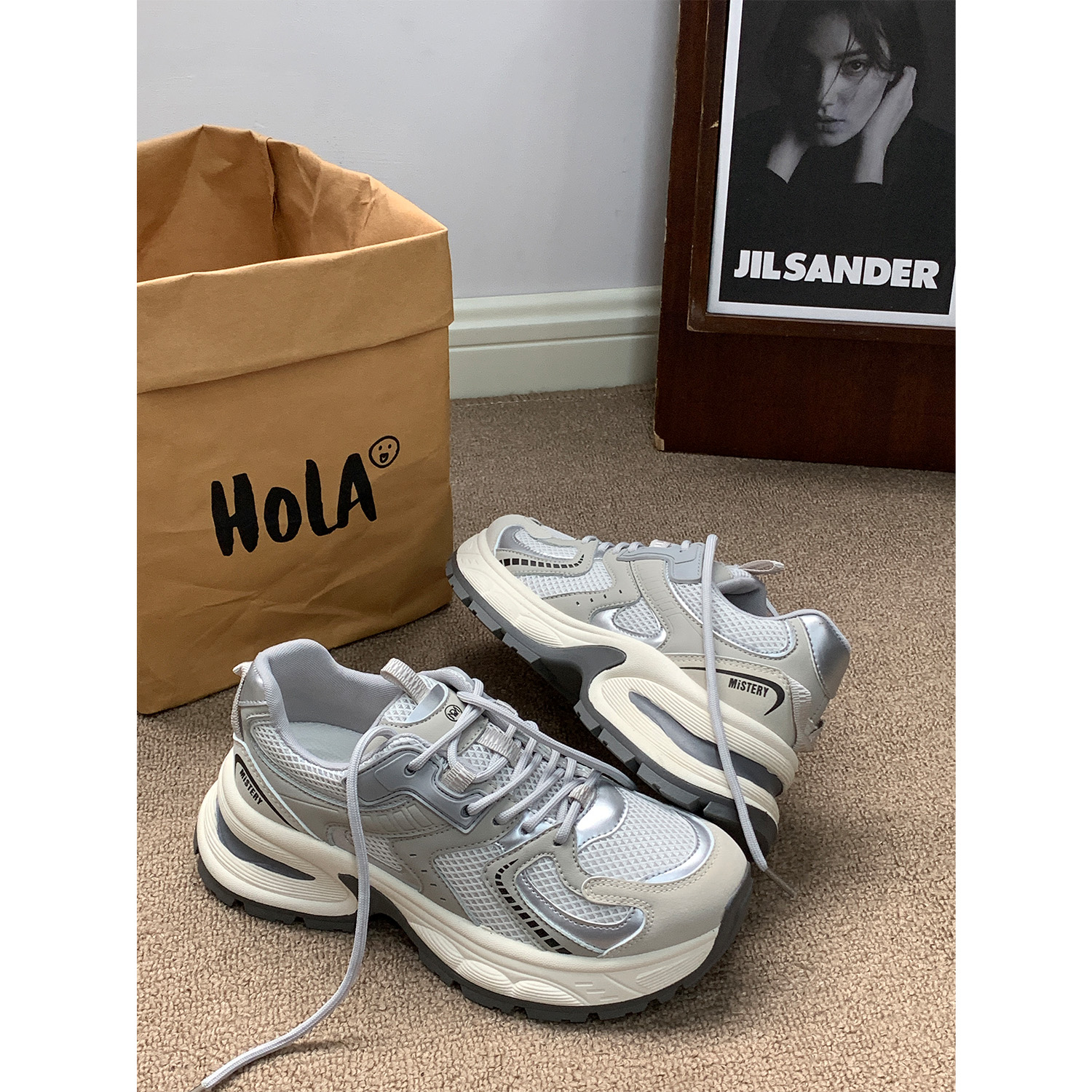 厚底老爹鞋女2025春季新款时尚流行百搭网红跑步运动鞋复古休闲鞋