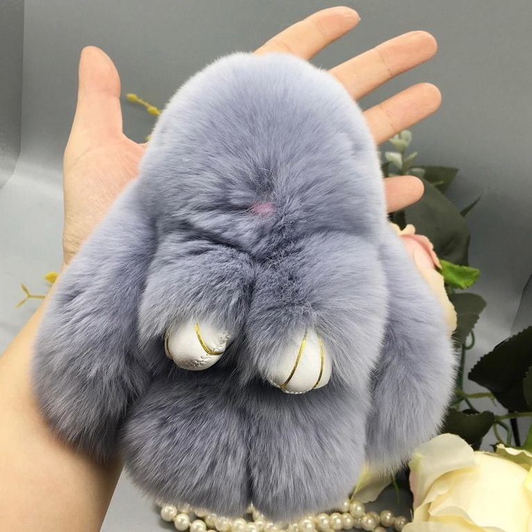 爆款装死兔钥匙扣女可爱网红韩版学生书包挂件包包挂饰情侣小礼物