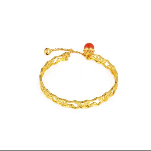 时尚镂空古法玲珑小鹿手镯精美女款百搭（基地质检+带证书+附礼盒）