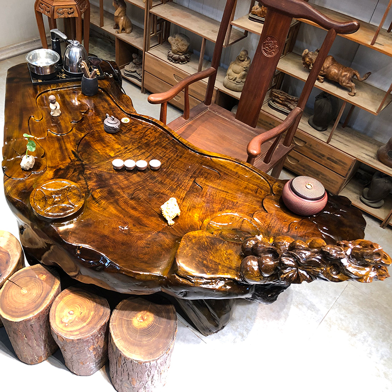 树根茶桌实木根雕茶台茶几木头树根茶台SP3462
