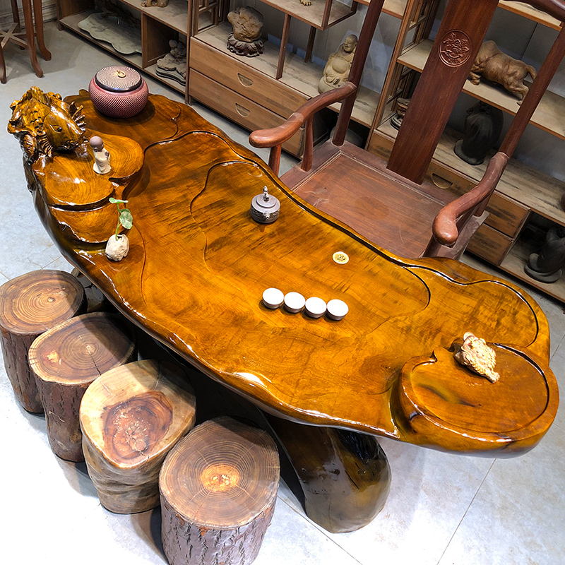 树根茶桌实木根雕茶台茶几木头树根茶台SP3459