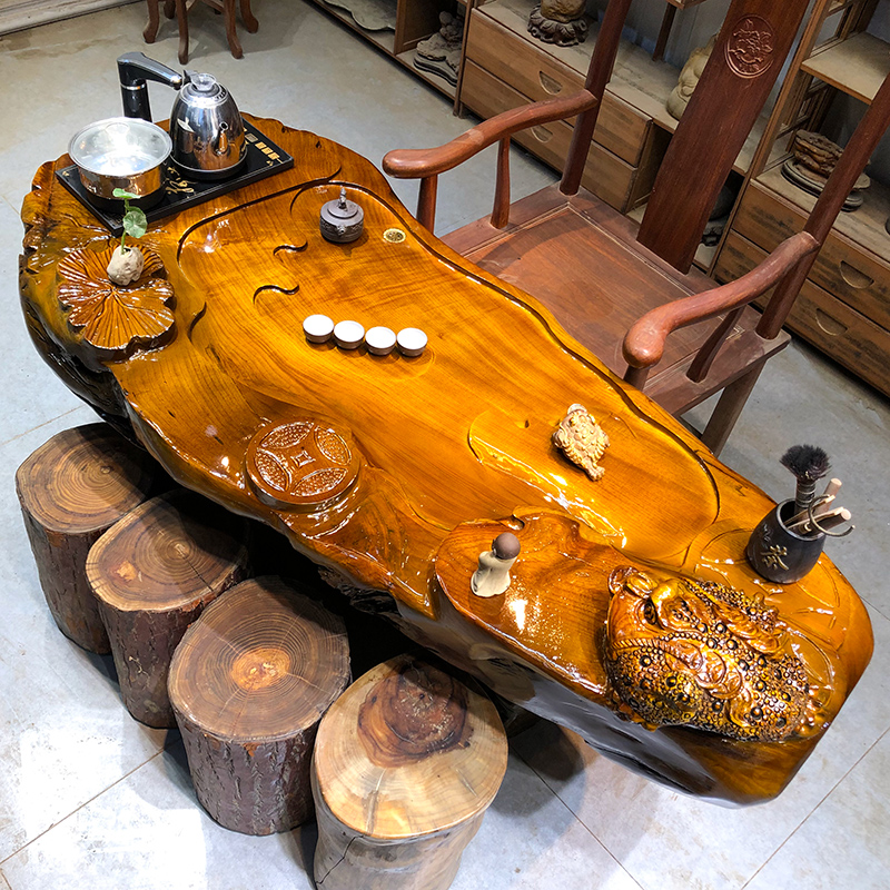 树根茶桌实木根雕茶台茶几木头树根茶台SP3458