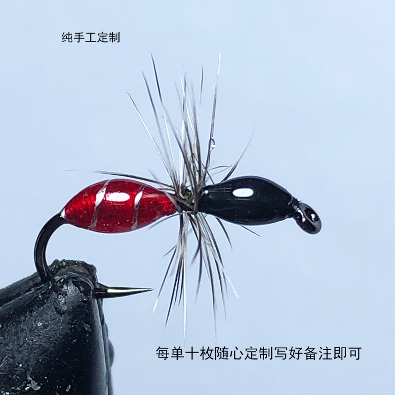 十枚蓑羽蚂蚁微物路亚大小钩镭射仿生饵毛钩专攻白条马口桃花纯手