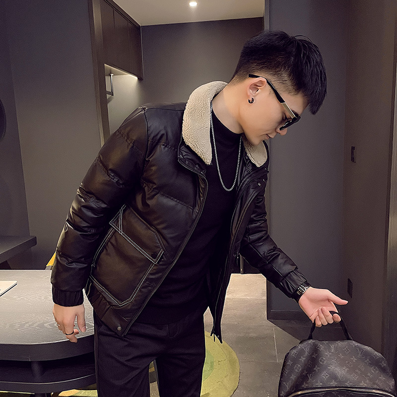 韩版男士感翻领棉衣短款修身棉服加厚保暖棉袄网红冬季爆款男外套