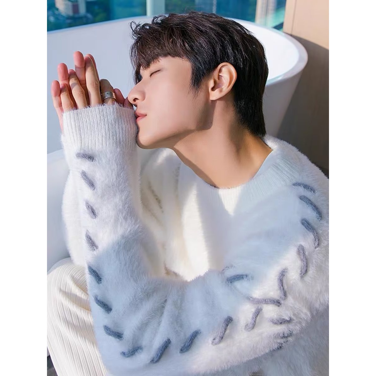 秋冬加厚毛衣男韩版潮流宽松日系针织衫冬季ins港风慵懒线衣外套