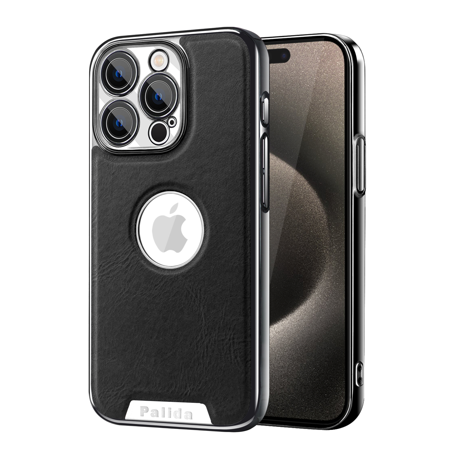 [自带镜头膜]适用苹果16ProMax皮纹手机壳iPhone15/14高档商务男