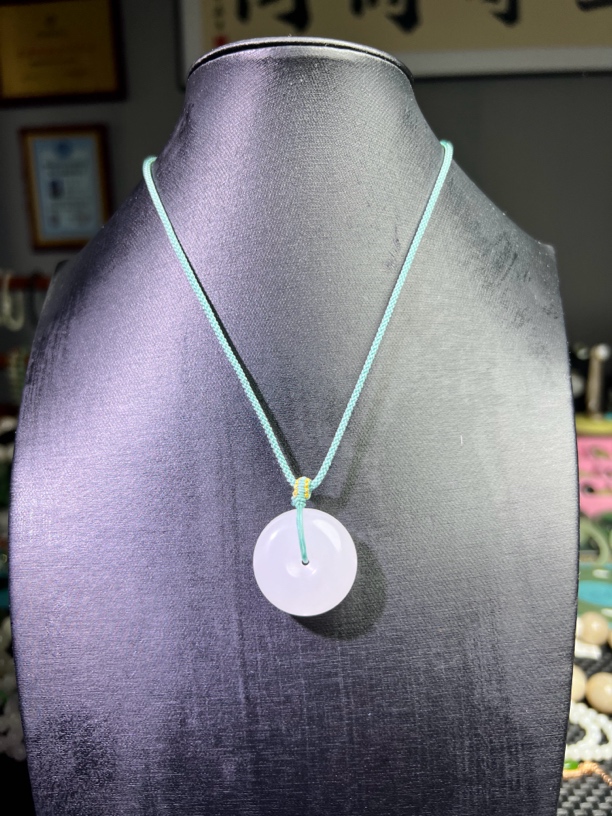 精美时尚百搭平安扣素款绳编吊坠挂件白色挂坠编绳