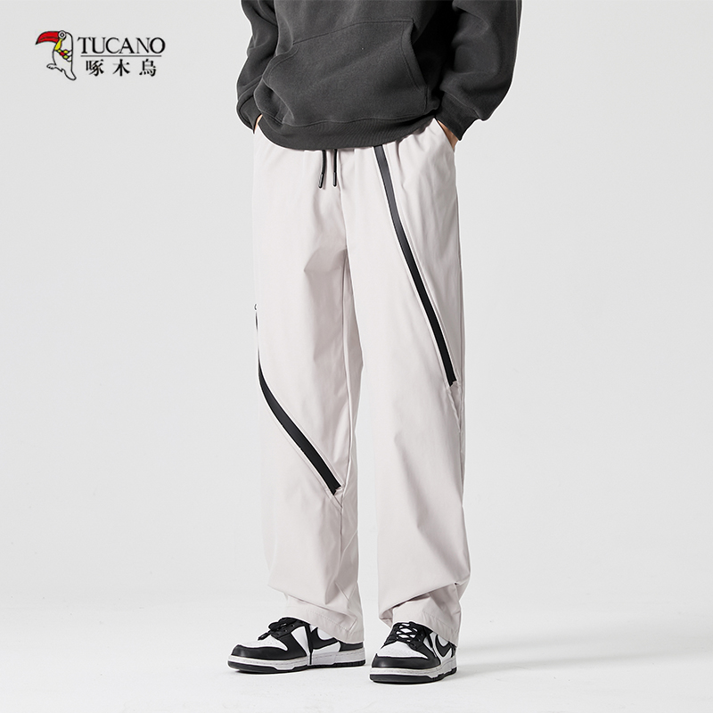 啄木鸟户外冲锋裤男秋冬季裤子男款工装机能裤潮流防水宽松休闲裤