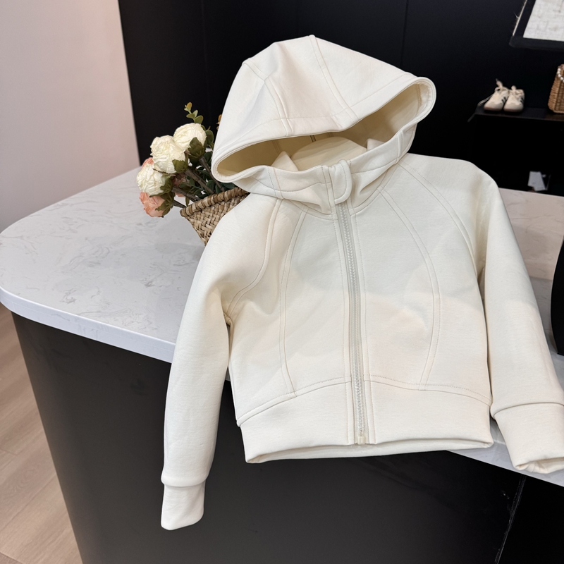 Leomama【小奶皮】童装女童连帽卫衣开衫2024秋季新款儿童纯色运动