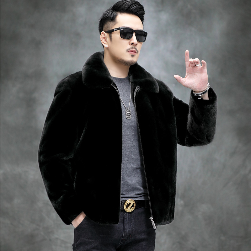 【专柜定制】海宁2024男款秋冬款外套男装帽子翻领款