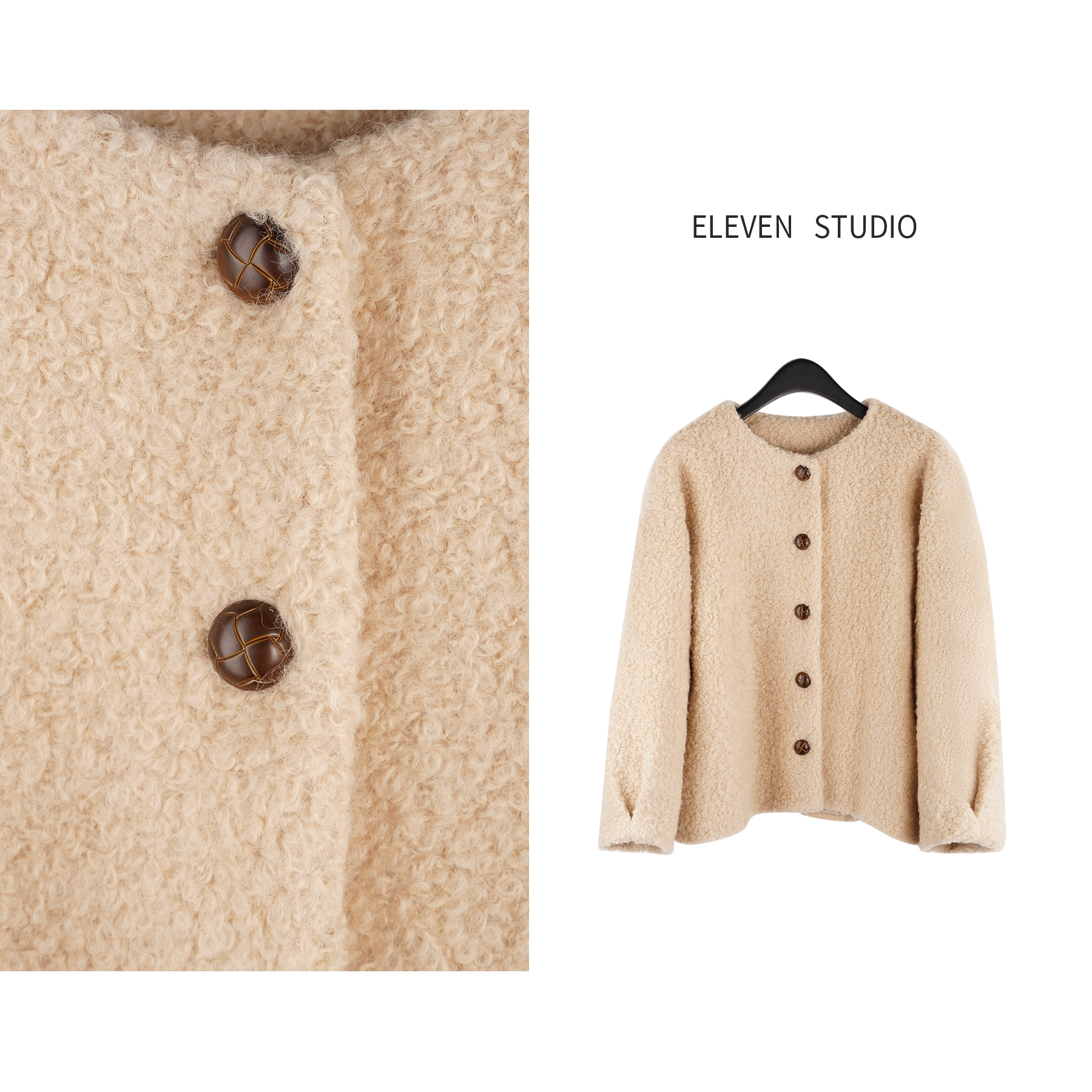 11wearing【月山崎雾】新款百搭宽松显瘦圆领外套-97