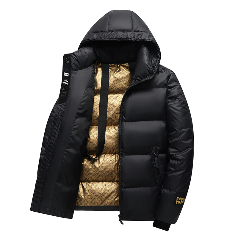 波司登黑金短款男士连帽羽绒服白鸭绒秋冬休闲高端加厚保暖羽绒服