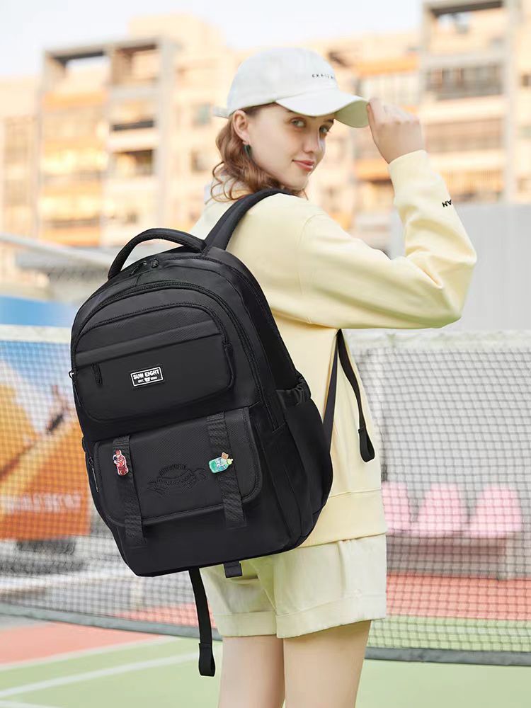 阳光8点双肩包大容量2024新款大学生电脑包百搭初高中生书包女