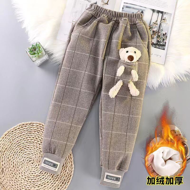 【正常发货】女童裤子秋冬装外穿加厚运动裤休闲加绒中大童一体绒