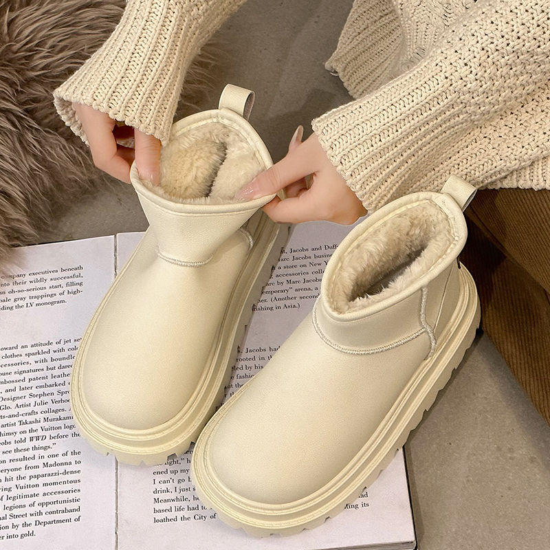 超舒服!加厚绒毛短靴棉鞋年冬季新款厚底百搭保暖雪地靴女