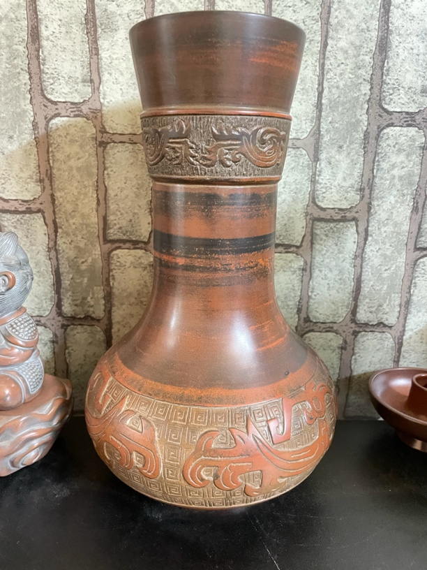 坭兴陶仿古丰收樽摆件一个26高16宽