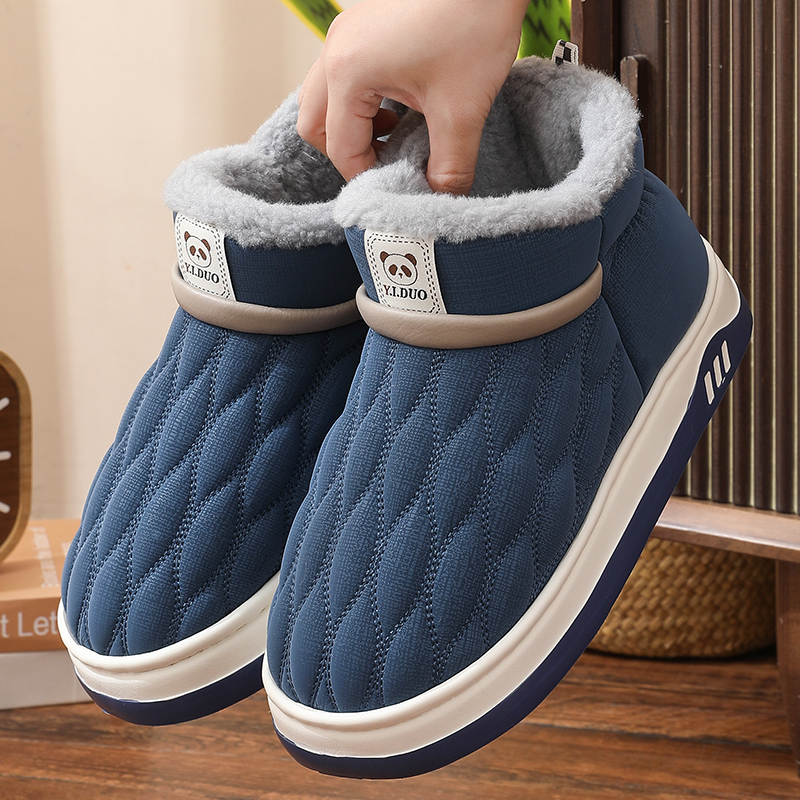 老年人保暖男女冬季包跟保暖秋冬居家棉拖鞋女室内加绒加厚防滑鞋