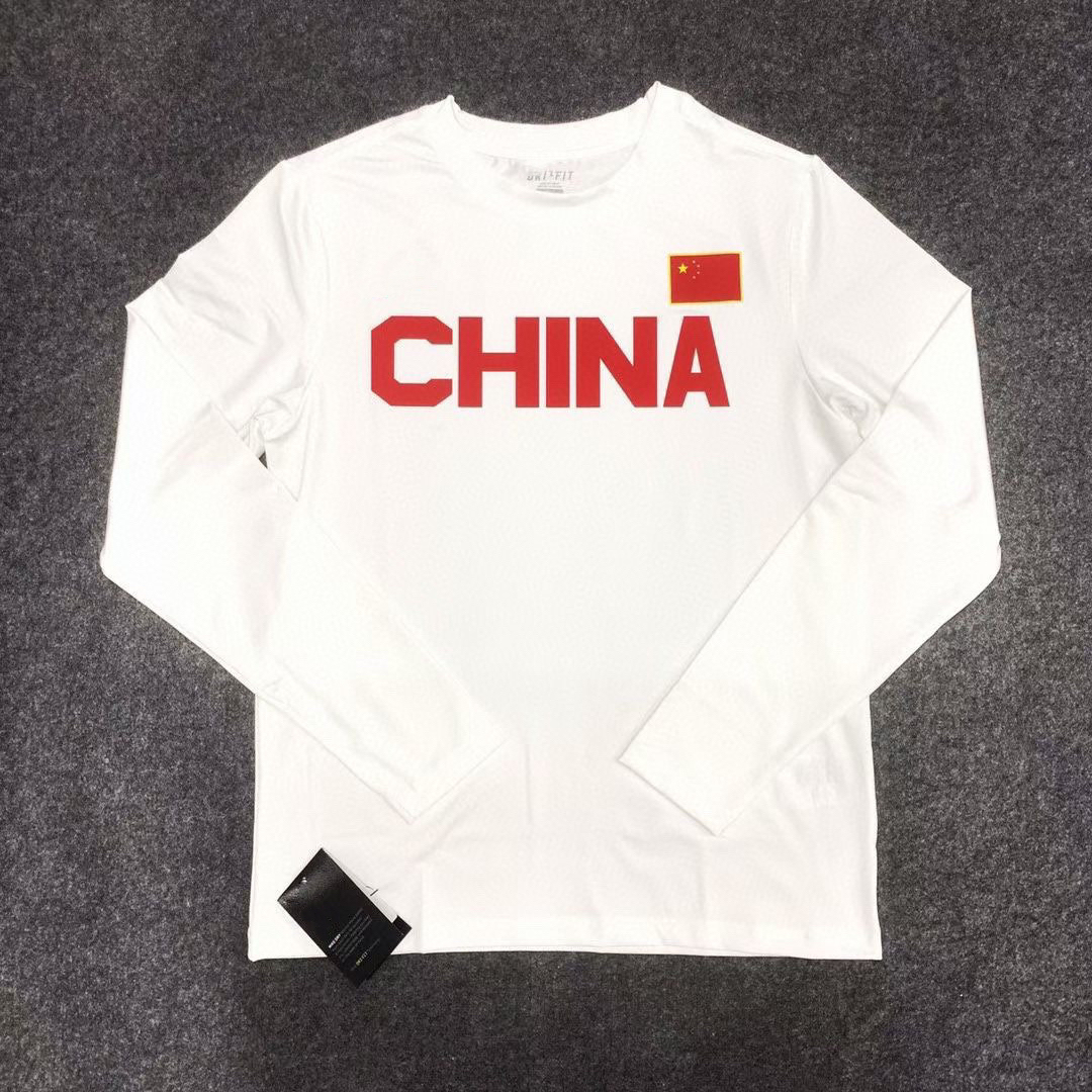 中国篮球运动长袖china热身国家队训练速干运动透气投篮男子长袖