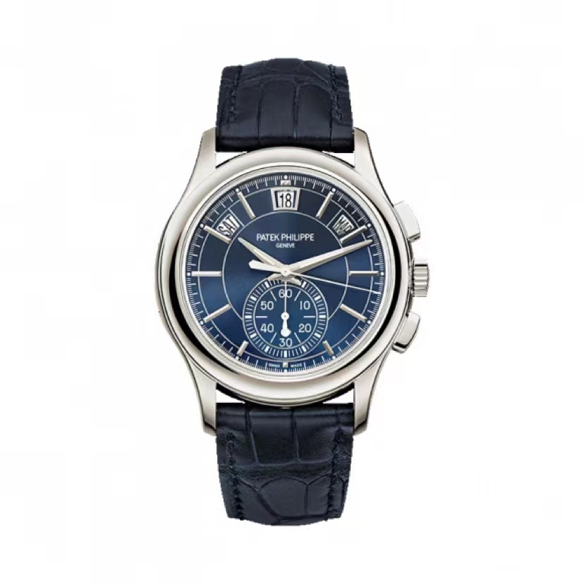 99新 Patek Philippe/百达翡丽 5905P蓝盘　铂金材质 双P单表