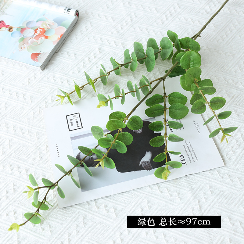 梵枝仿真绿植尤加利植物假花仿真花摆设客厅餐桌装饰花束摆件