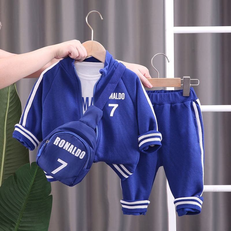 【2024新款】儿童运动服三件套科学洋气宽松卫衣外套宝宝衣服潮套装