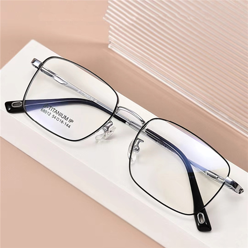 纯钛超轻简约眼镜男方框素颜神器钛架可配有度数女商务专业全框镜
