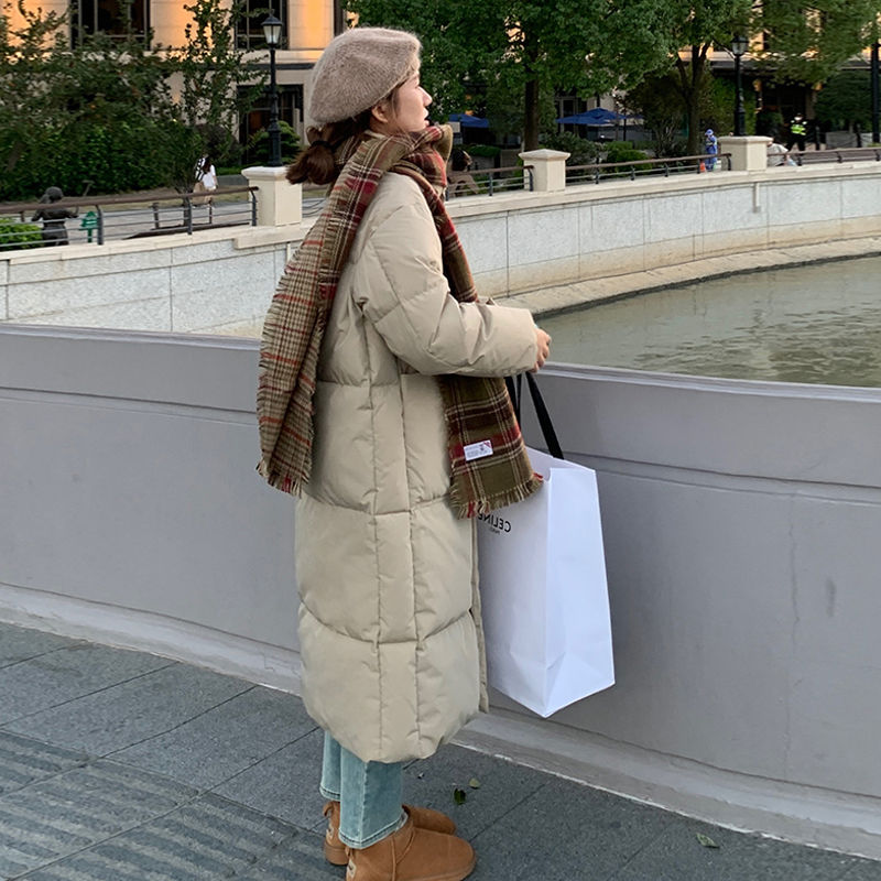 羽绒棉服女冬季外套棉衣棉袄2023长款面包服oversize加厚美式