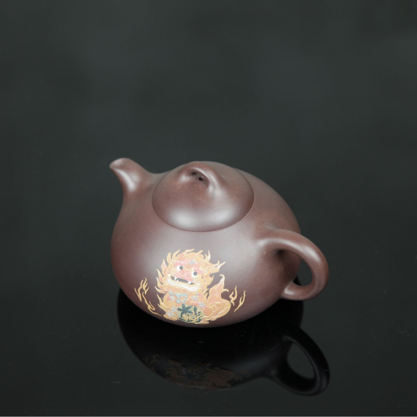 赏砂 | 乳瓢壶彩色喜狮 175ml