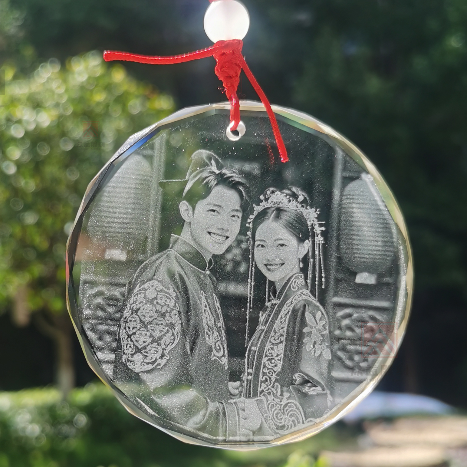 透明水晶实心玻璃激光内雕玻璃水晶头像照片定制汽车挂件摆件礼物